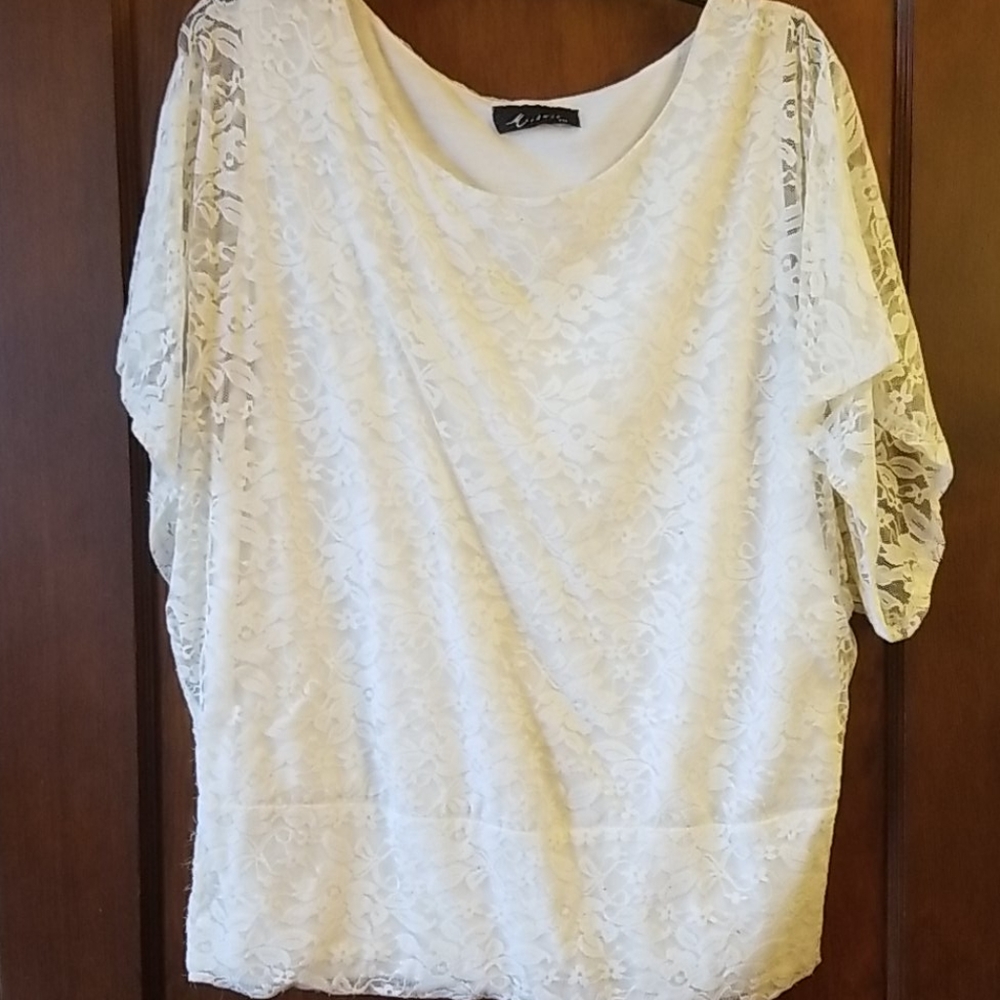 White lace shirt